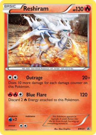 Reshiram BW23/101 Black & White BW Black Star Promos