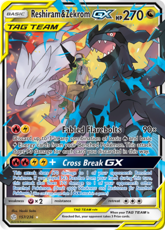 Reshiram & Zekrom-GX 157/236 Sun & Moon Cosmic Eclipse