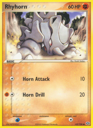 Rhyhorn 62/106 EX Emerald