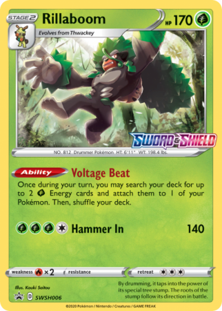 Rillaboom SWSH006/103 Sword & Shield SWSH Black Star Promos