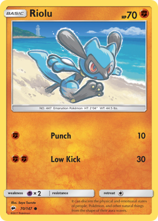 Riolu 70/147 Sun & Moon Burning Shadows