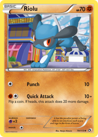 Riolu 79/113 Black & White Legendary Treasures