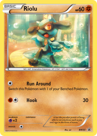 Riolu BW33/101 Black & White BW Black Star Promos