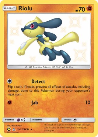 Riolu SV21/94 Sun & Moon Shiny Vault