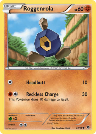 Roggenrola 50/98 Black & White Emerging Powers