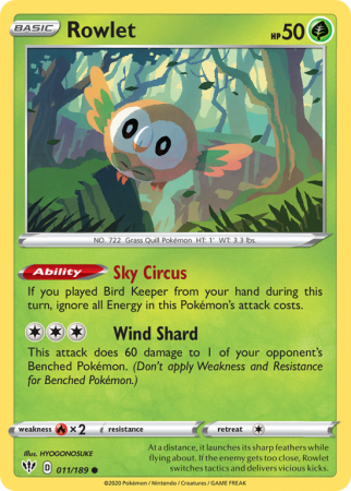 Rowlet 11/189 Sword & Shield Darkness Ablaze
