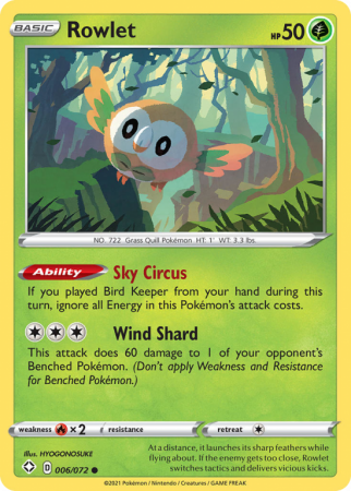 Rowlet 6/72 Sword & Shield Shining Fates