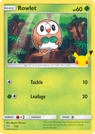Rowlet 7/25 Other McDonald's Collection 2021