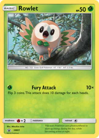 Rowlet SM01/156 Sun & Moon SM Black Star Promos