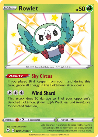 Rowlet SV001/122 Sword & Shield Shiny Vault