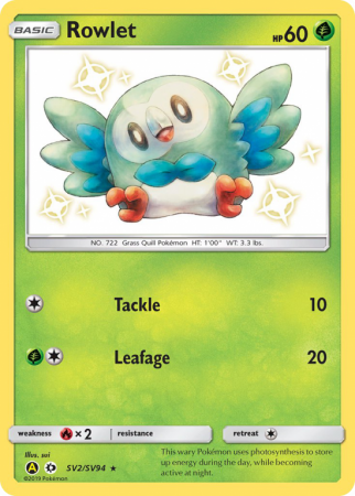 Rowlet SV2/94 Sun & Moon Shiny Vault