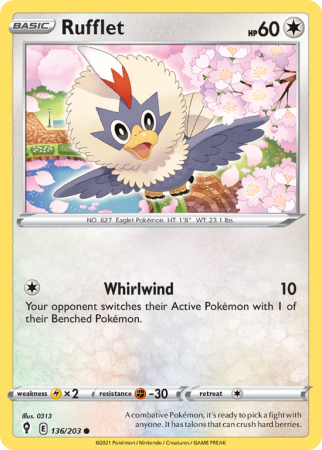 Rufflet 136/203 Sword & Shield Evolving Skies