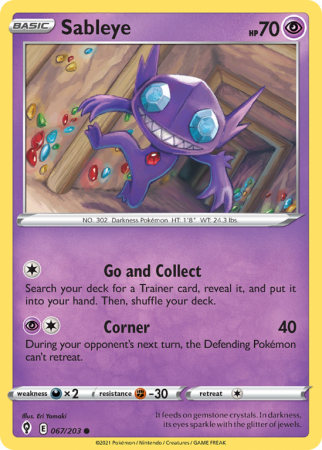 Sableye 67/203 Sword & Shield Evolving Skies