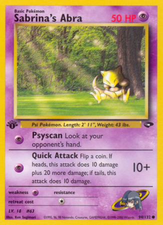 Sabrina's Abra 94/132 Gym Gym Challenge