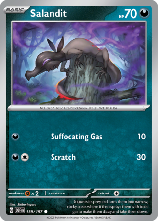 Salandit 139/197 Scarlet & Violet Obsidian Flames