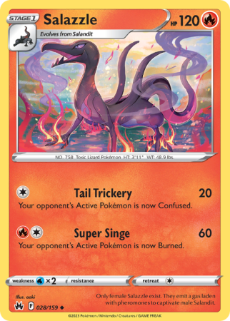 Salazzle 28/159 Sword & Shield Crown Zenith