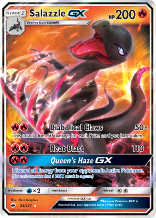 Salazzle-GX 25/147 Sun & Moon Burning Shadows