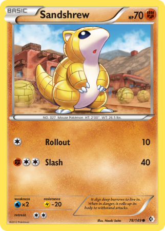 Sandshrew 78/149 Black & White Boundaries Crossed
