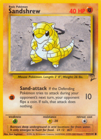 Sandshrew 91/130 Base Base Set 2