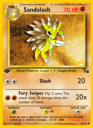 Sandslash 41/62 Base Fossil