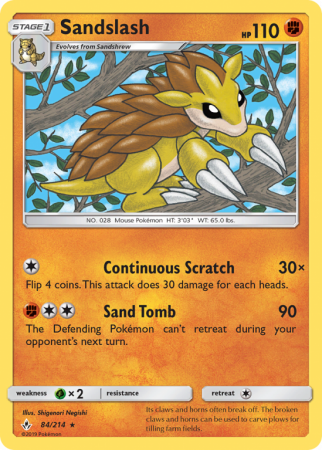 Sandslash 84/214 Sun & Moon Unbroken Bonds