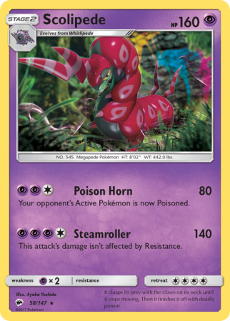 Scolipede 58/147 Sun & Moon Burning Shadows