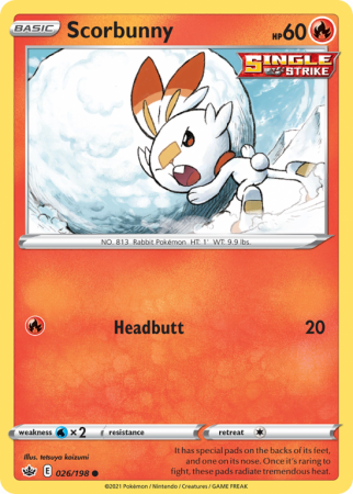 Scorbunny 26/198 Sword & Shield Chilling Reign