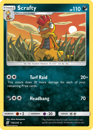 Scrafty 138/236 Sun & Moon Unified Minds