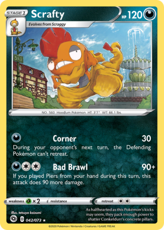 Scrafty 42/73 Sword & Shield Champion's Path