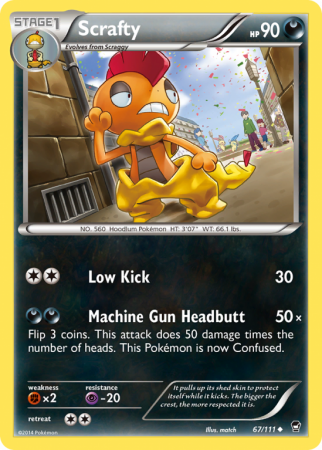Scrafty 67/111 XY Furious Fists