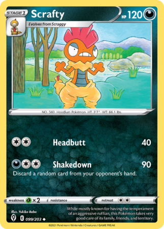 Scrafty 99/203 Sword & Shield Evolving Skies