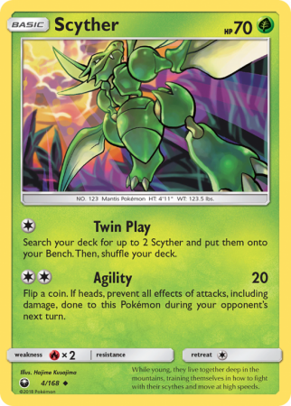 Scyther 4/168 Sun & Moon Celestial Storm