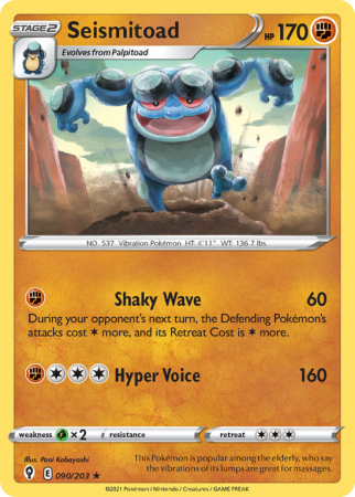 Seismitoad 90/203 Sword & Shield Evolving Skies