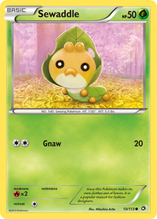 Sewaddle 10/113 Black & White Legendary Treasures