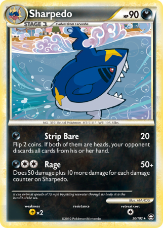 Sharpedo 30/102 HeartGold & SoulSilver HS—Triumphant