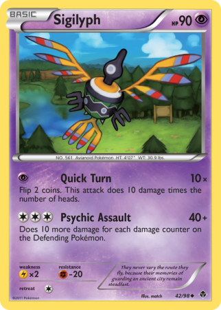 Sigilyph 42/98 Black & White Emerging Powers