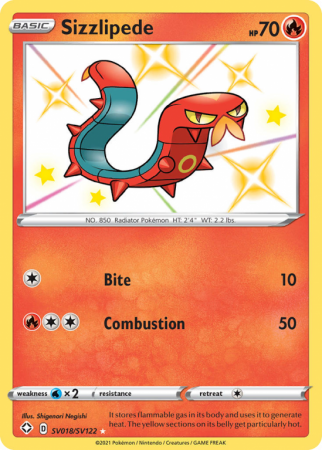 Sizzlipede SV018/122 Sword & Shield Shiny Vault