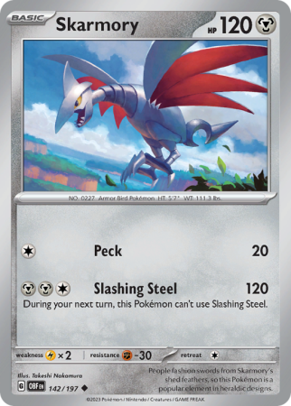 Skarmory 142/197 Scarlet & Violet Obsidian Flames
