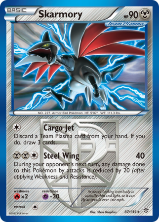 Skarmory 87/135 Black & White Plasma Storm