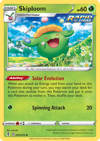 Skiploom 3/203 Sword & Shield Evolving Skies