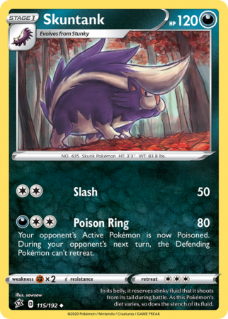 Skuntank 115/192 Sword & Shield Rebel Clash