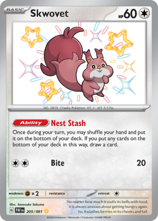 Skwovet 205/91 Scarlet & Violet Paldean Fates