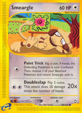 Smeargle 109/186 E-Card Aquapolis