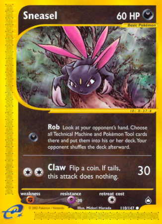 Sneasel 110/186 E-Card Aquapolis