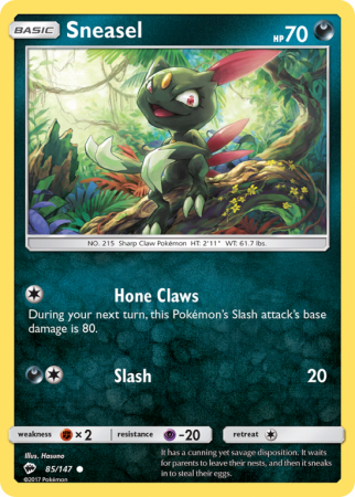 Sneasel 85/147 Sun & Moon Burning Shadows