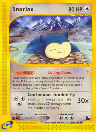 Snorlax 100/182 E-Card Skyridge