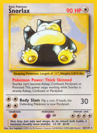 Snorlax 30/130 Base Base Set 2