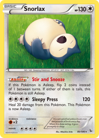 Snorlax 80/106 XY Flashfire