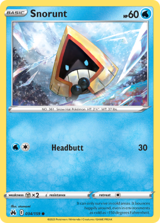 Snorunt 34/159 Sword & Shield Crown Zenith