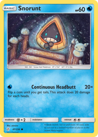 Snorunt 47/236 Sun & Moon Cosmic Eclipse